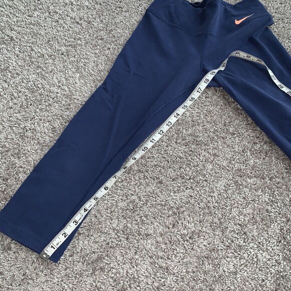 Women’s Size Small Nike Dri Fit Blue‎ Pink Cropped Legging Soft - Picture 3 of 9